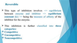 Biochemistry of enzyme inhibition power point slides | PPTX