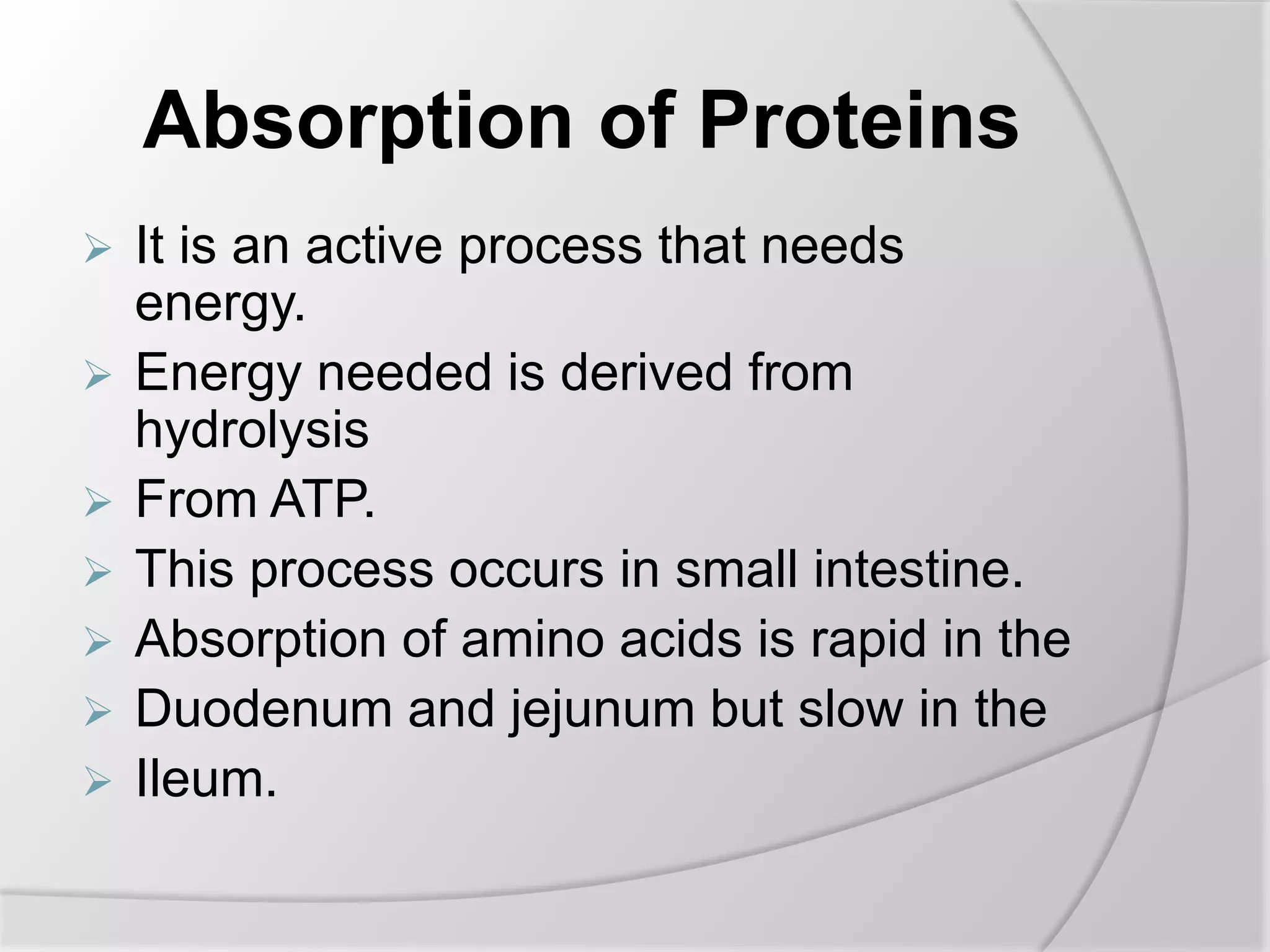 Absorption of proteins ppt | PPTX