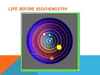 LIFE BEFORE BIOCHEMISTRY
 