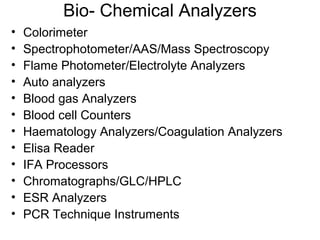 Biochemical analysis instruments