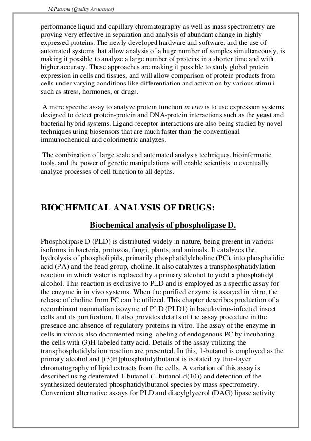 Biochemical analysis techniques