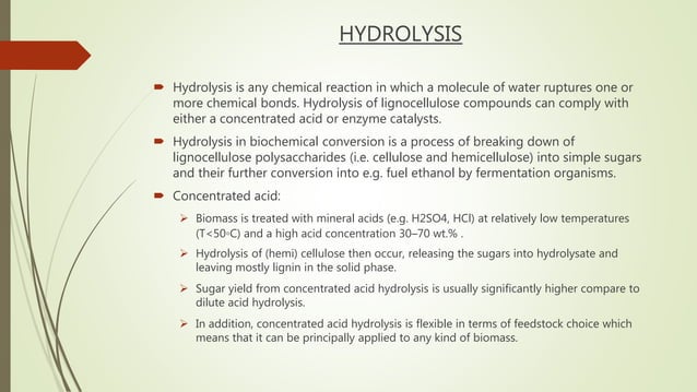 Biochemical conversion process of biomass | PPTX