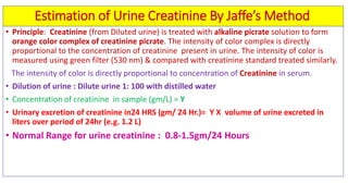 Biochemical kidney function tests with their clinical applications