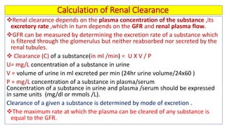 Biochemical kidney function tests with their clinical applications