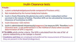 Biochemical kidney function tests with their clinical applications