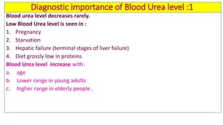 Biochemical kidney function tests with their clinical applications