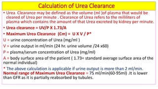 Biochemical kidney function tests with their clinical applications
