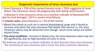 Biochemical kidney function tests with their clinical applications