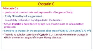 Biochemical kidney function tests with their clinical applications