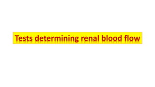 Biochemical kidney function tests with their clinical applications