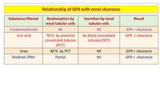 Biochemical kidney function tests with their clinical applications