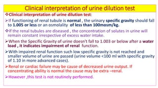Biochemical kidney function tests with their clinical applications