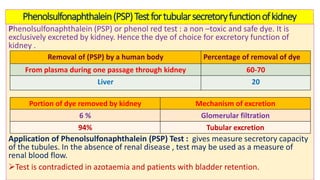 Biochemical kidney function tests with their clinical applications