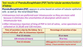 Biochemical kidney function tests with their clinical applications
