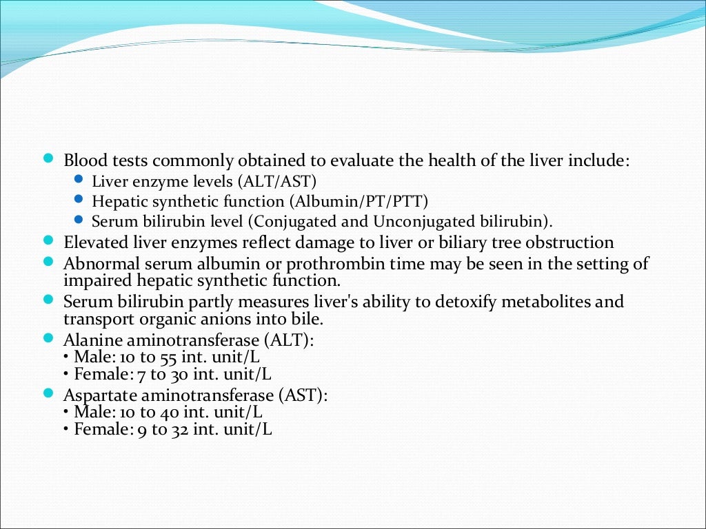 Biochemical markers in diagnosis of Liver DIsease