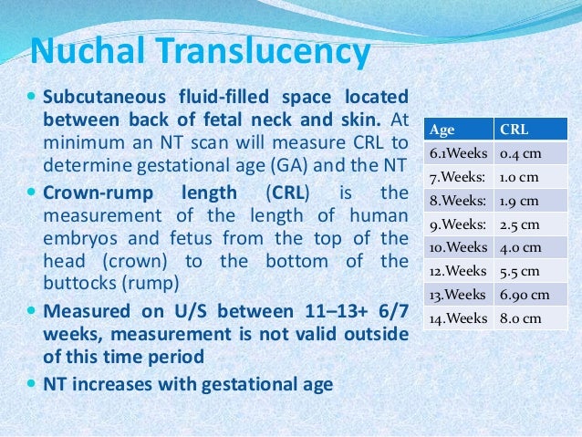 Normal Nt Measurement Chart