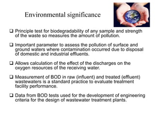 Biochemical oxygen demand | PPTX