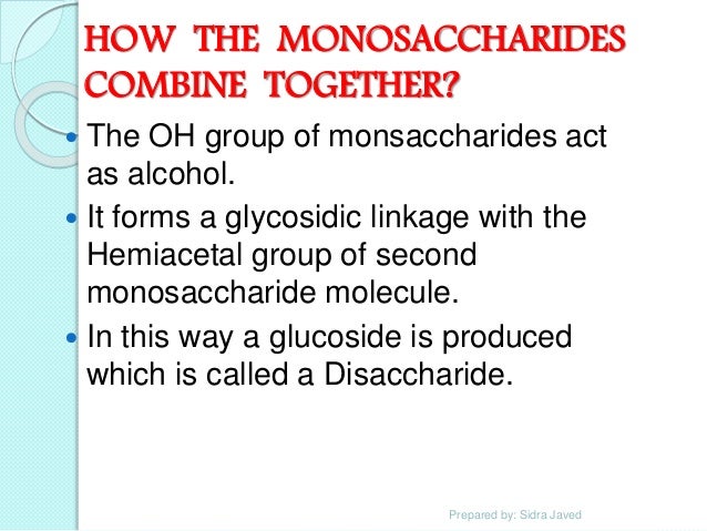 carbohydrates what molecules combine to form disaccharides