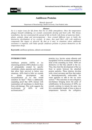International Journal of Biochemistry and Biomolecules vol 2 issue 1 | PDF