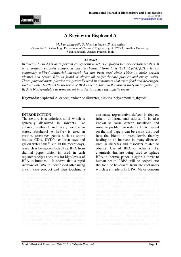 International Journal of Biochemistry and Biomolecules vol 2 issue 1
