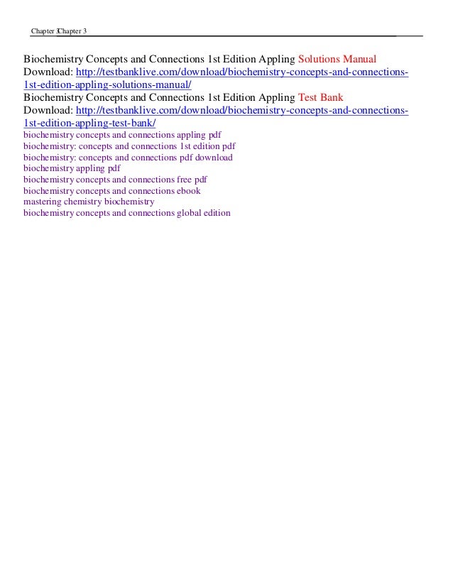 Appling, Anthony-Cahill & Mathews, Biochemistry: Concepts and Connections, 2nd Edition | Pearson biochemistry concepts and connections appling pdf download