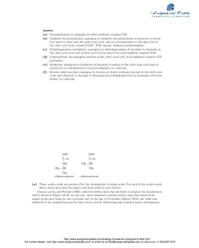 Biochemistry homework help