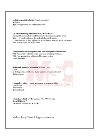 Biochemistry mnemonics 