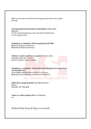 Biochemistry mnemonics 