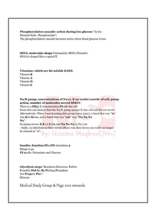 Biochemistry mnemonics 