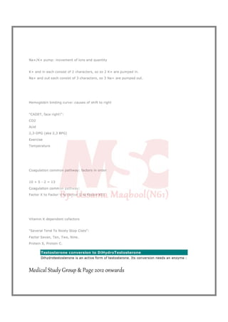 Biochemistry mnemonics 