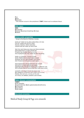 Biochemistry mnemonics 