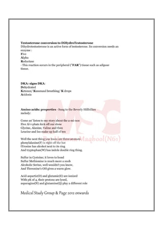 Biochemistry mnemonics 