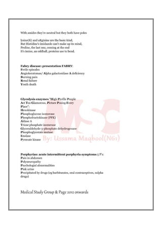 Biochemistry mnemonics 