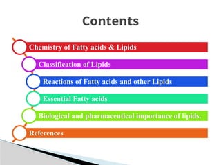 Comprehensive Biochemistry of Lipids and Fatty Acids: Structure ...