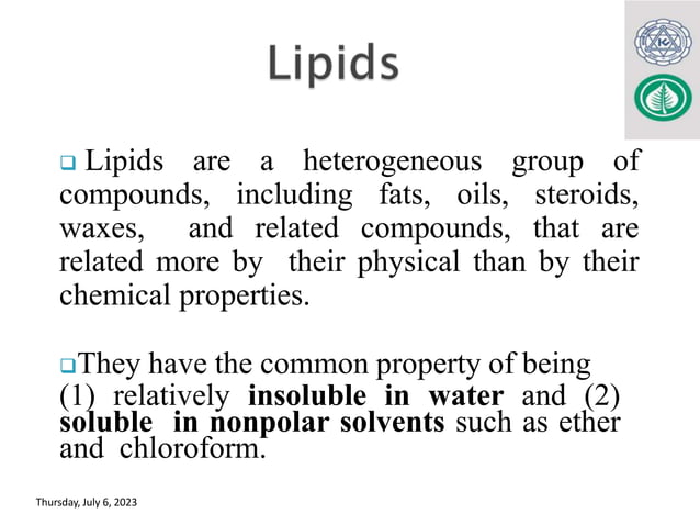 Biochemistry of Lipids_MBBS_BDS-Lab.Med.pptx | Chemistry | Science