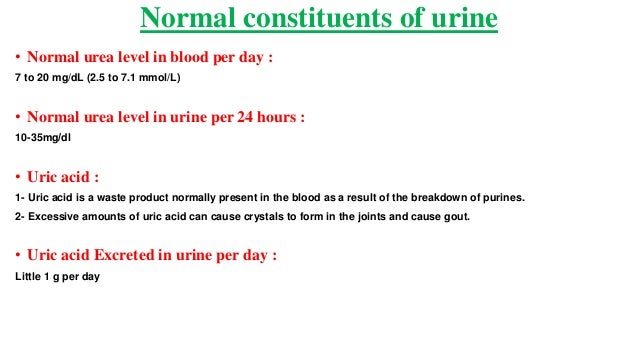 Biochemistry (urine analysis normal and abnormal urine constituents)
