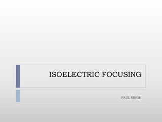 ISOELECTRIC FOCUSING
•PAUL SINGH
 