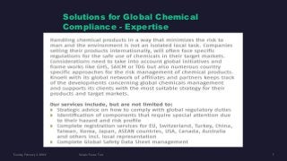 Solutions for Global Chemical
Compliance - Expertise
 
