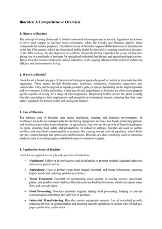 Understanding Biocides: Mechanisms, Markets, and Industrial Impact | PDF