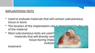 biocompactibility of dental materials , biocompactibility tests | PPTX