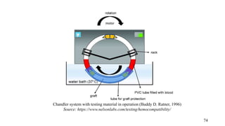 Chandler system with testing material in operation (Buddy D. Ratner, 1996)
Source: https://www.nelsonlabs.com/testing/hemocompatibility/
74
 
