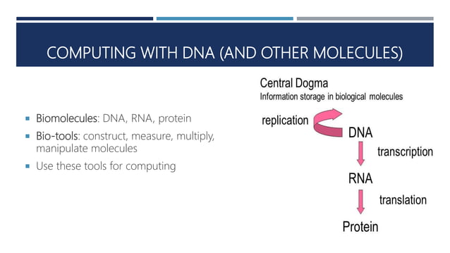 Biocomputing- biological computing | PPTX | Genetics | Science