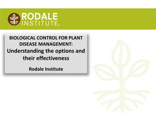 BIOLOGICAL CONTROL FOR PLANT
DISEASE MANAGEMENT:
Understanding the options and
their effectiveness
Rodale Institute
 