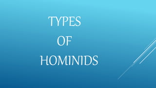 TYPES
OF
HOMINIDS
 