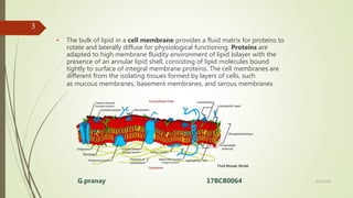 Biomembrane System Biomembrane and its composition | PPTX
