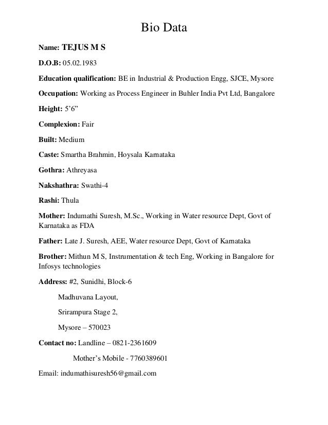 bio data 1 1 what is bio data