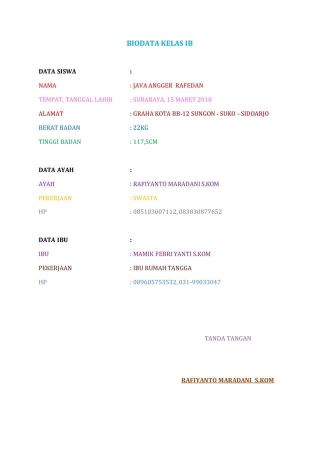Biodata java | PDF