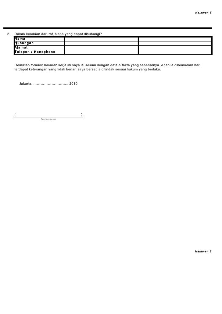 Contoh Formulir Data Pelamar - Contoh Now