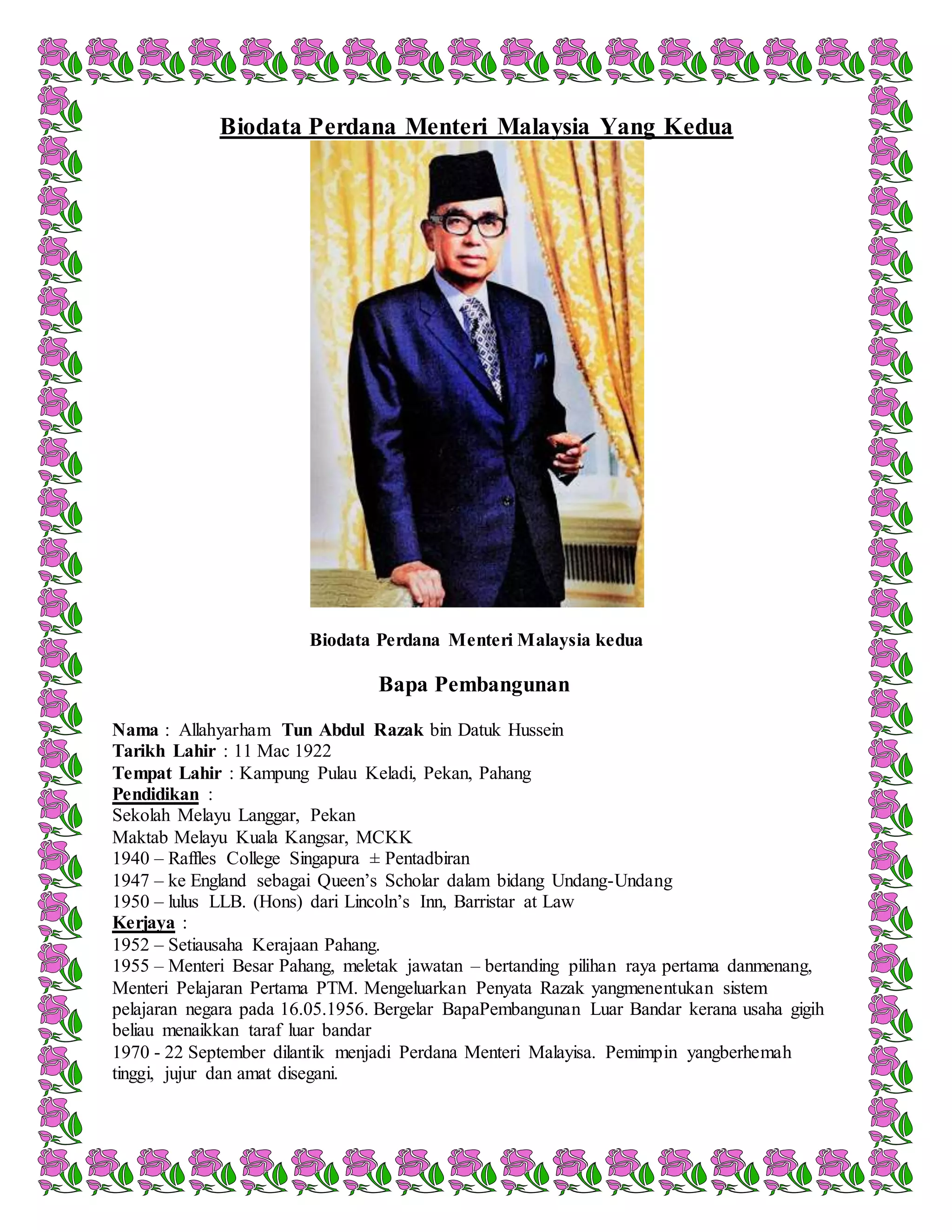 Biodataperdanamenterimalaysia | DOCX