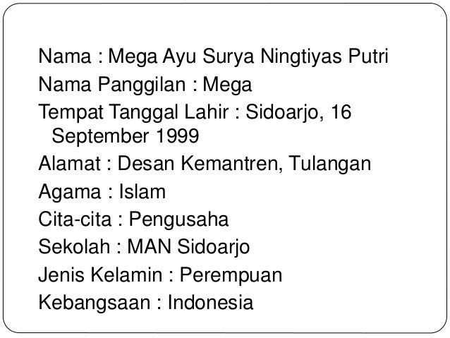 Biodata pribadi ku